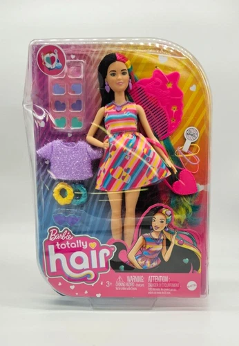 Barbie Totally Hair Fashion Doll with Heart Theme, Extra-Long Hair Accessories