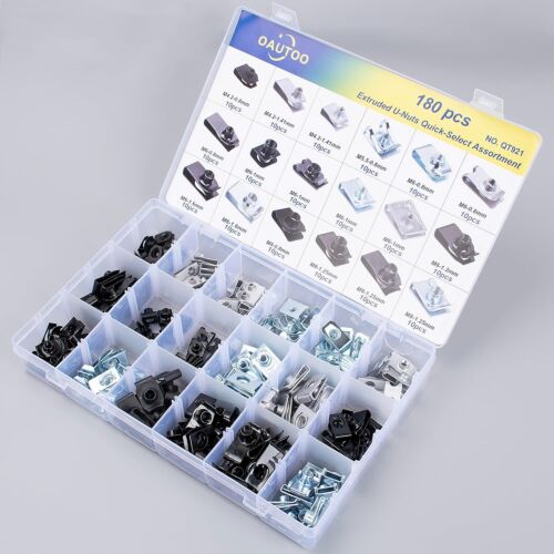 Alloy Steel 180pcs U-Nut Assortment Package for Wide Compatibility in Vehicles - Picture 6 of 6