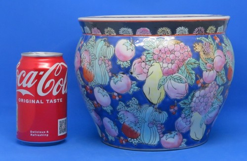 Chinese Cantonese blue glaze vintage Art Deco oriental antique plant pot planter - Picture 2 of 15