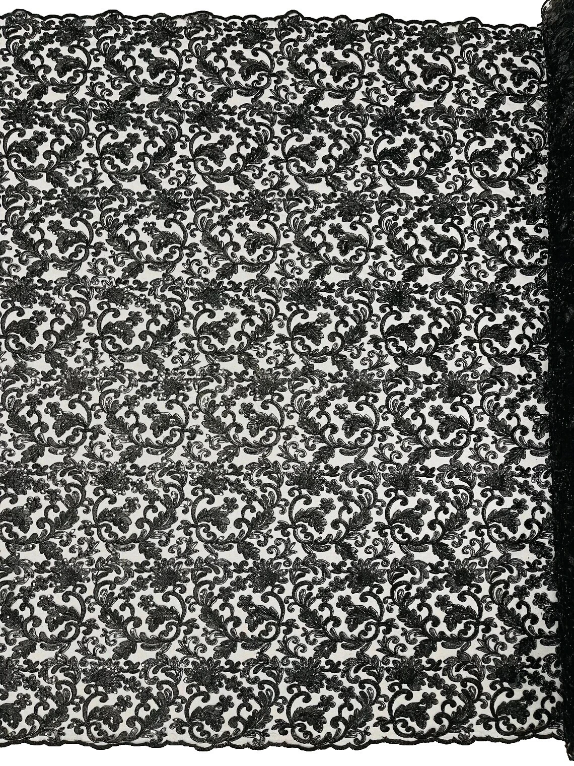 Lace Black Floral Craft Fabrics