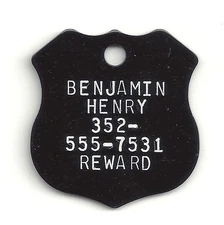 Large Aluminum Badge Pet ID Dog Tag