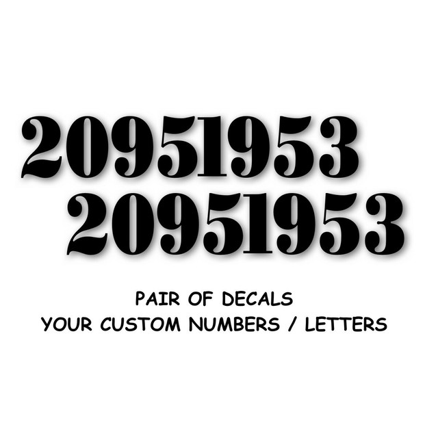 ID Hood Numbers Custom Decal Army M37 M38 Military Fits Jeep 1" SR FLAT