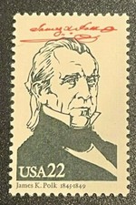 Scott#: 2217b - James Polk 22c 1986 single stamp MNHOG