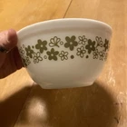 Vintage Pyrex Spring Blossom Mixing Bowl #402 White Avocado Green Crazy Daisy