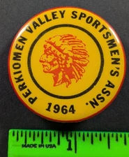 Vintage 1964 Perkiomen Valley PA Sportsman Pinback Pin