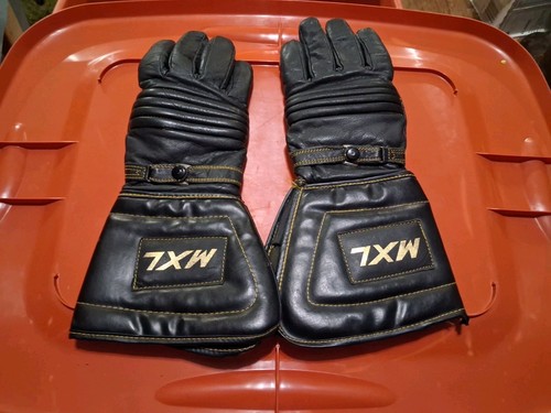 Vintage MXL Leather Motorcycle Riding Gloves Sized M, 1970's