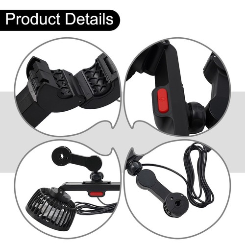 Portable Vehicle Car Fan 1pc 5V High Quality USB Charging USB Rear Pillow - Picture 9 of 12