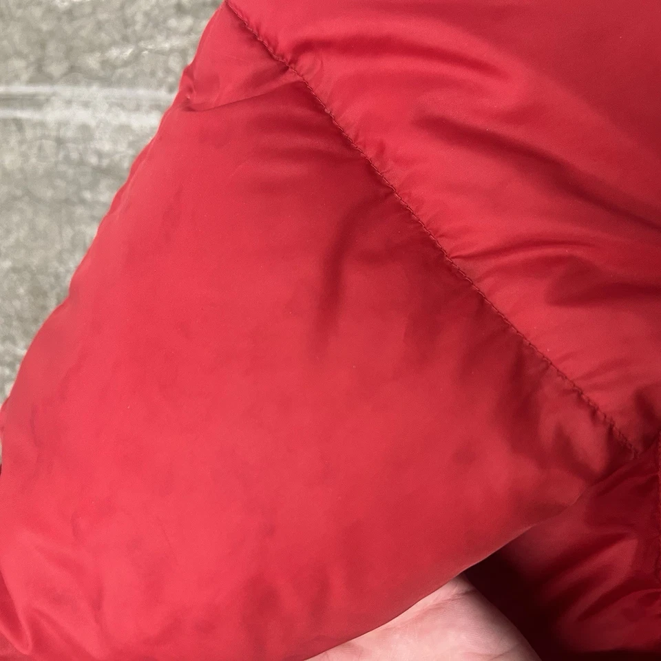 罕见复古 20 世纪 90 年代 Polo 牛仔裤 Polo Ralph Lauren 红色刺绣 Puffer 夹克XXL — 第 4/4 张图片