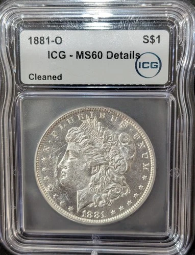 1881-O $1 Morgan Silver Dollar - 90% Silver - Certified MS60 Details - SHARP!!👀