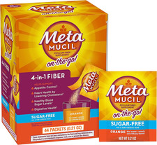 Metamucil On-The-Go Packets, Sugar-Free, 44 Packets, Orange Flavored