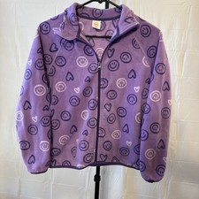 Wonder Nation Girls Lg 10/12 Purple Jacket Hearts And Smiles