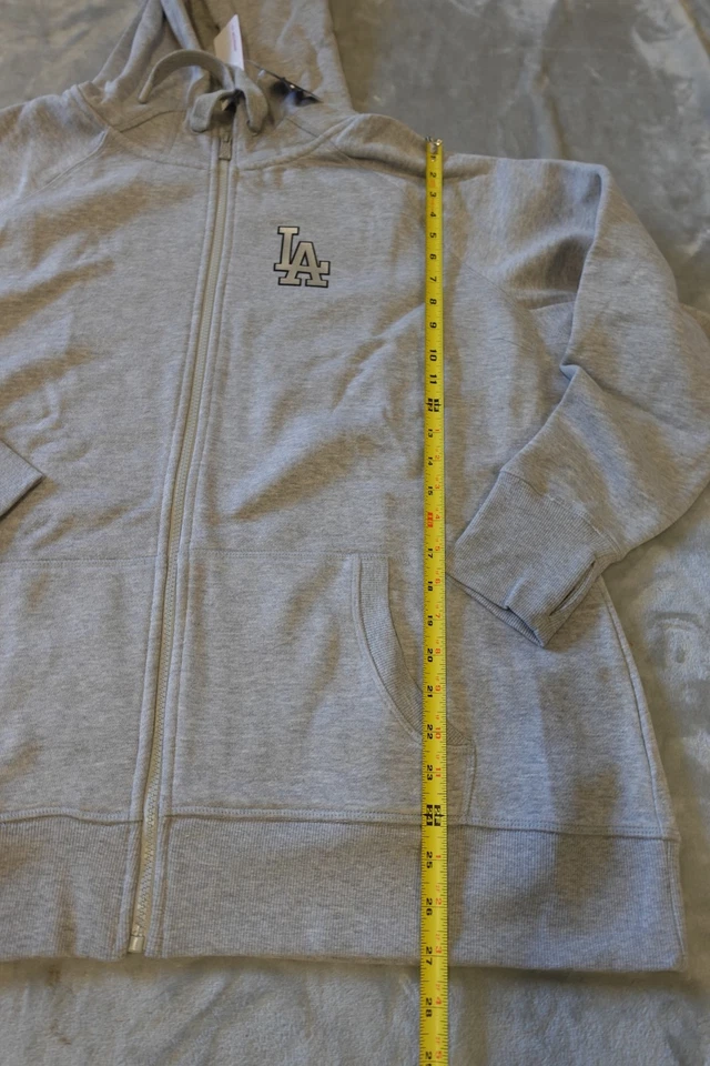 Antigua Women's Los Angeles Dodgers MLB Victory Full-Zip Hoodie Gray Color 2XL - Image 2 of 4