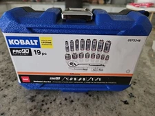 New Kobalt Pro 90 Ratchet 19pc 3/8” Drive Metric Socket Set 0573347