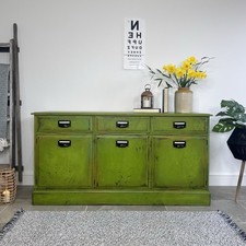 Vintage Industrial Style Colourful Green Stag Sideboard