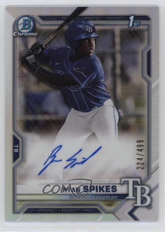 2021 Bowman Draft Chrome Pick Refractor 224/499 Ryan Spikes #CDA-RSP Auto sy5