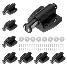 8Pack Magnetic Touch Latches for Cabinets Closet Door, Black