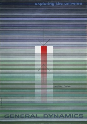 General Dynamics Nuclear Fusion Minimal Lines Poster Print 24x36