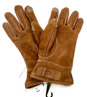 NEW UGG Sherpa Lined Leather Gloves -Sherpa Lined -Touchscreen Compatible NWT