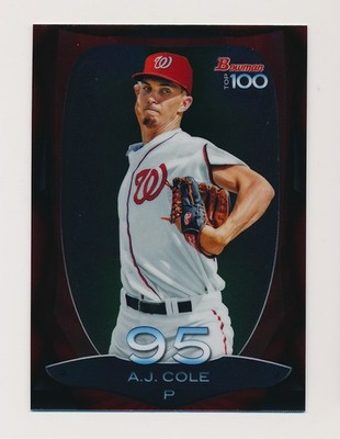 AJ COLE   2013 Bowman Chrome Top 100 Prospects Insert #BTP-95 Nationals