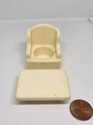 Vintage Fisher Price little people white living room chair & coffee table set