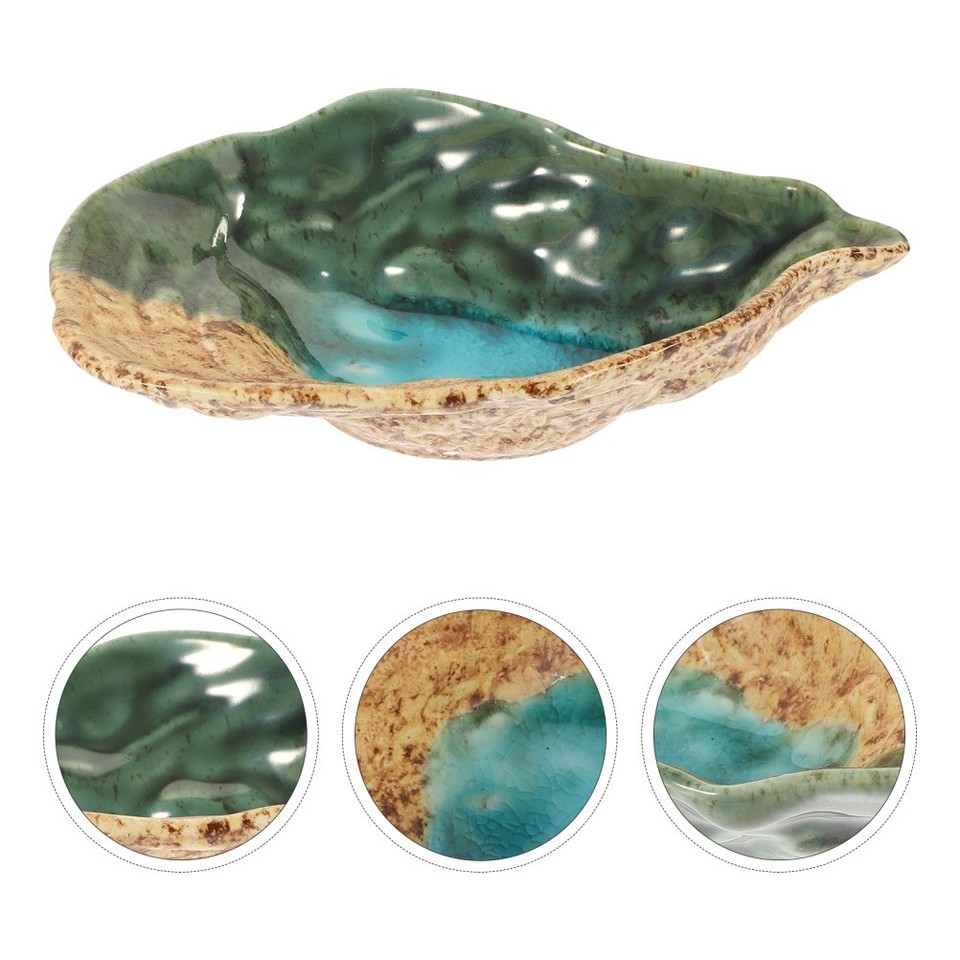 Shell Nameplate Reusable Porcelain Oyster Shell Plate Multi Function Ceramic Food ...