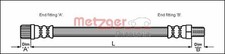 METZGER 4111162 Bremsschlauch passend für PEUGEOT 206 Schrägheck (2A/C) 206 CC
