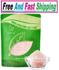 Himalayan Pink Salt, Fine Grain, 16 Oz (1 Pound), Pink Himalayan Sea Salt, Non-g