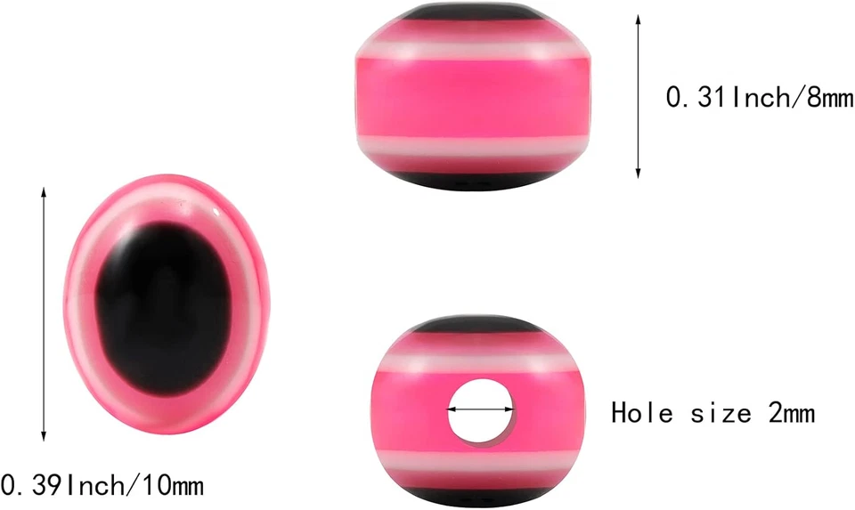 200 cuentas ovaladas para mal de ojo hechas a mano cuentas de murano de resina 10 mm dijes cuentas espaciadoras Foto 4 de 4