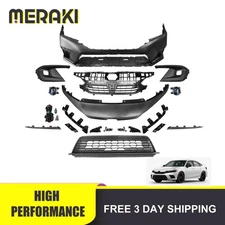 For 2022-2024 Honda Civic USA Built Front Bumper Cover Grille Kit W/ Fog Lights