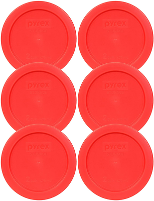 Pyrex 7200-PC 2-Cup Red Replacement Storage Lids Pack