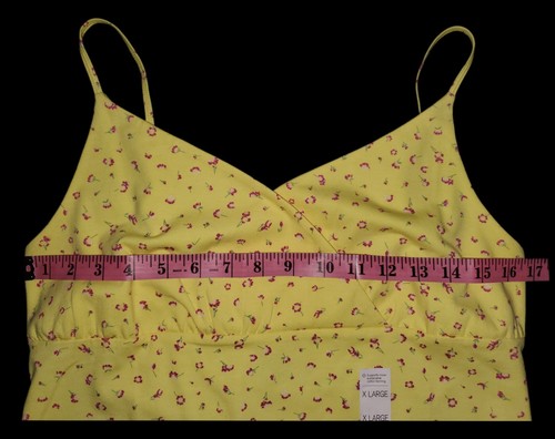 SO Yellow & Floral Wrap Front Cami Tank Top Women's Size XL - Picture 4 of 7