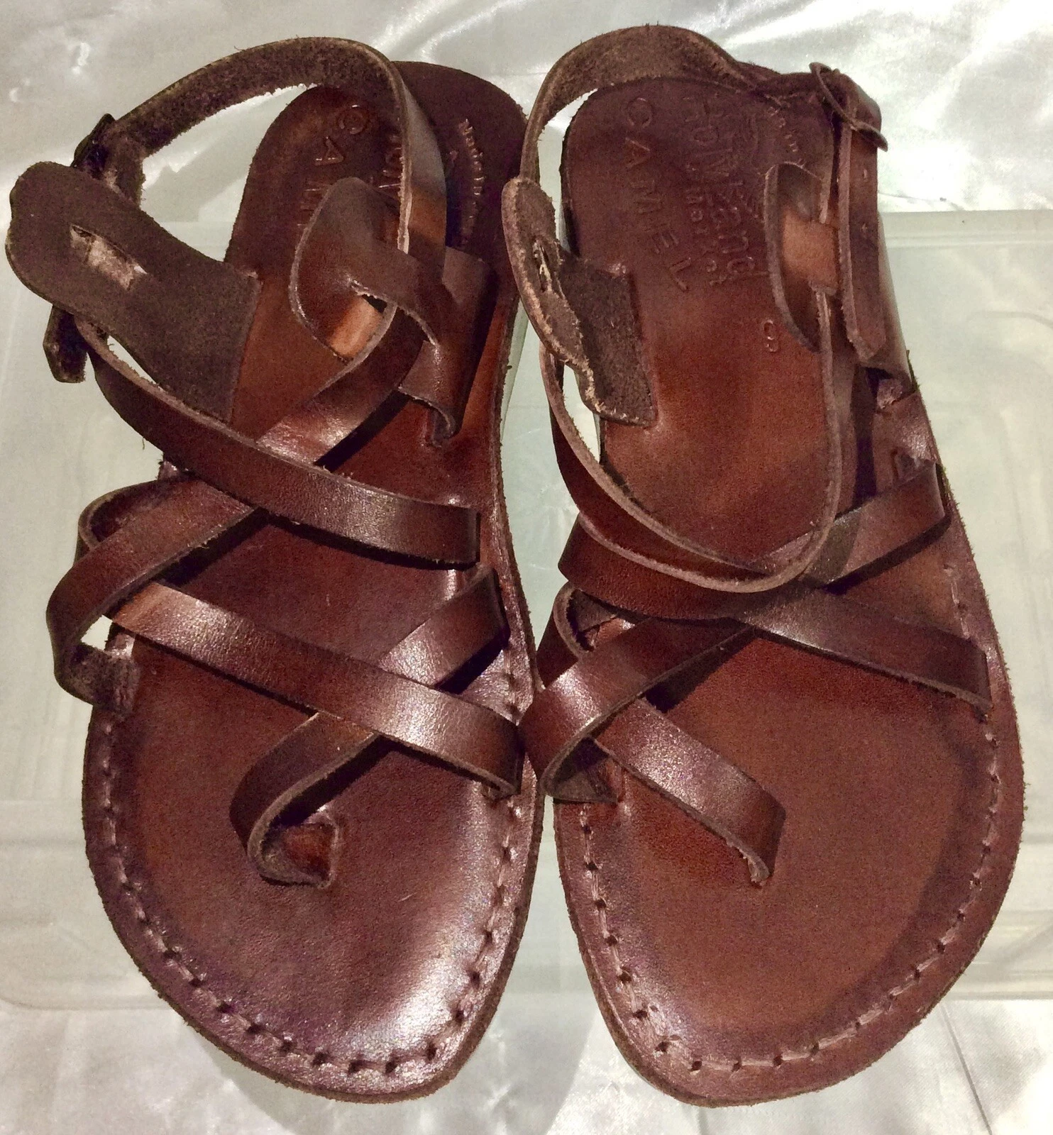 JORDAN Sandali Gesù Greco Romano Mercato Terra Santa CAMMELLO Marrone Pelle Greco Romano Donna 36 US 6