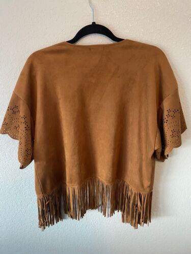 Fringe Suede Design Jacket (faux) Women's (Small) - Picture 2 of 7