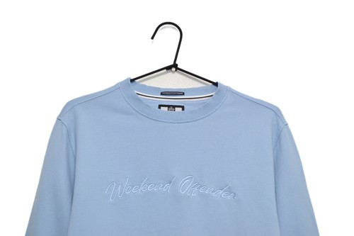 Weekend Offender Men’s Blue Embroidered Logo Sweatshirt Size S - Picture 2 of 8