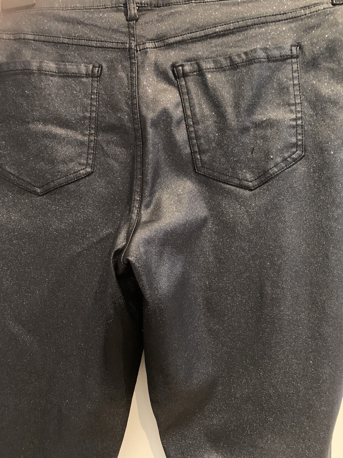 F&F Black Glitter Jegging Style Trousers Perfect For Christmas Size 20