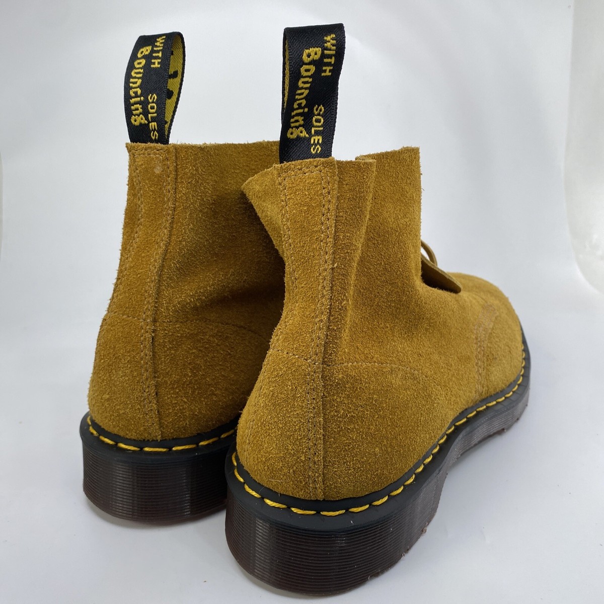 Dr. Martens Mustard Suede Boots 1460 Smooth Leather Lace Up Boots in Yellow | Dr. Martens main image 3