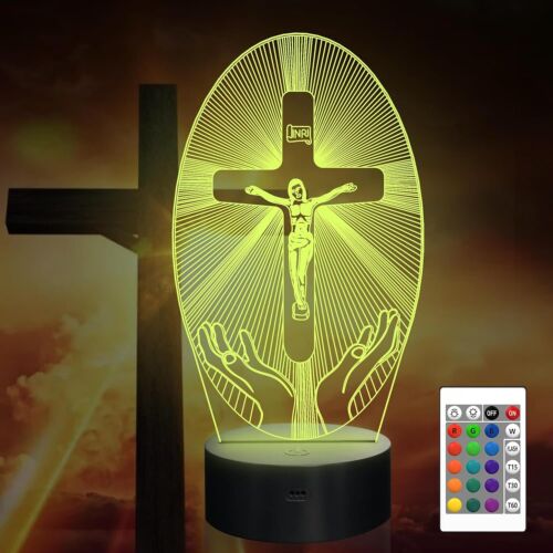 Jesus Cross 3D Night Light, Attivolife Christian Illusion Optical Hologram - Picture 13 of 39