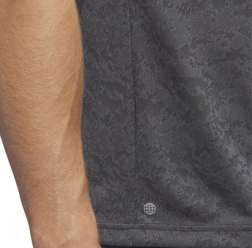 adidas Textured Jacquard Golf Polo Shirt TM1027S23 Men's New - Grey Five - Picture 4 of 6
