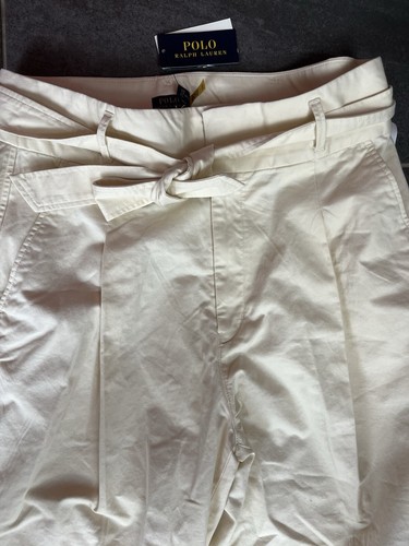 Ralph Lauren Lauren ladies Cropped trousers Cream Size 14branc New With Tag - Picture 2 of 6