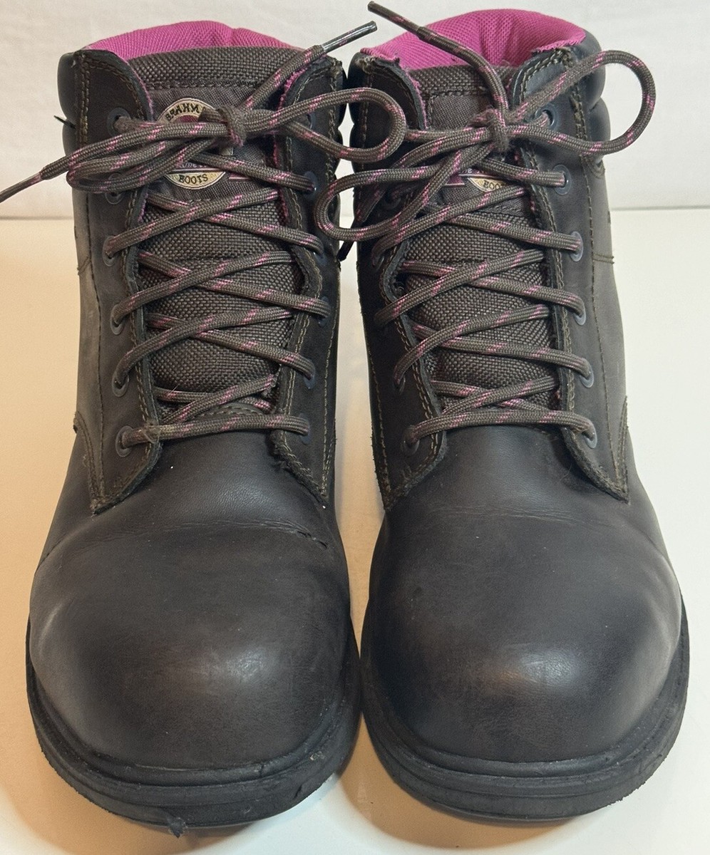 Size 10 Brahma Steel toe waterproof work boots low top. Only worn out on the toe Brahma Mens Steel Toe Boots Brown Work Wear Size 10.5  main image 4
