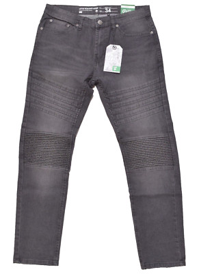 LRG Lifted Research Group Mens Skinny Fit Jeans 36 x 32 Black Wash Stretch Denim