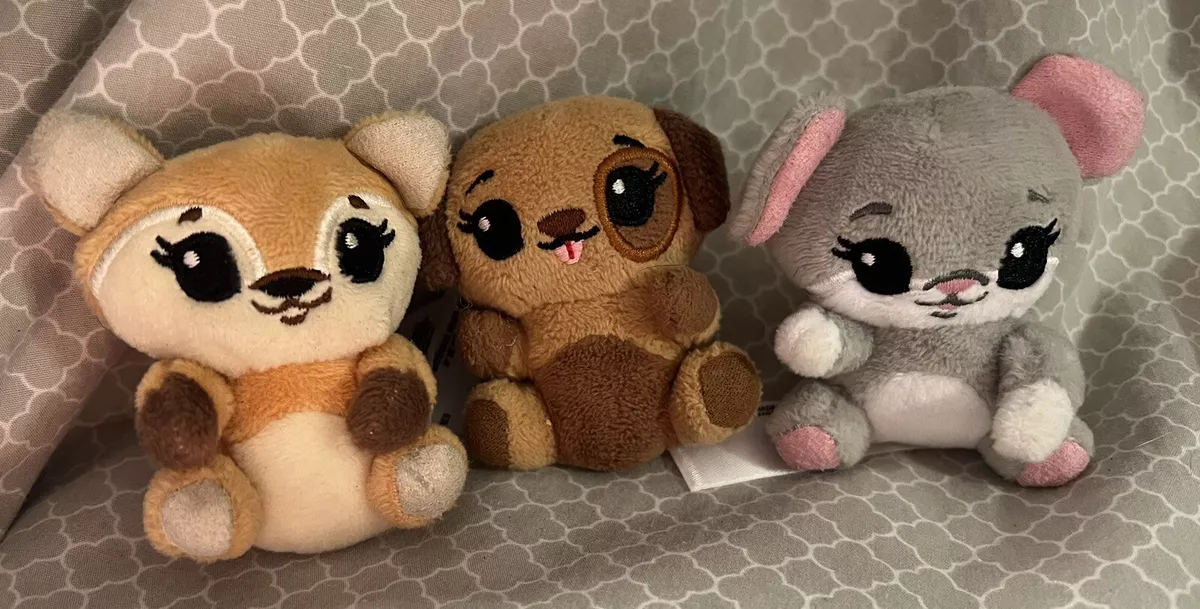 Tiny Tukkins Baby mini Plush Set of three plushies stuffed animals mouse  fox dog