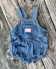 Vintage Oshkosh Baby B' gosh 12 Months Bubble Romper Bib Overall Shorts Denim