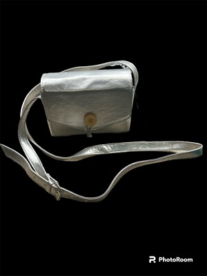Woman's Handbags The Toggle Flap Crossbody Bag in Silver Leather RARE!!