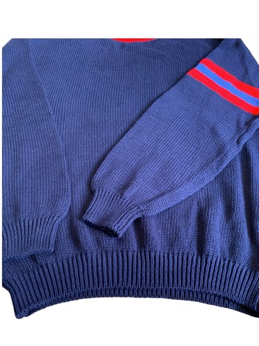 Mens Vtg 80s NOS NWOT Benneton Cotton Chunky Oversized C sweater sz 52 XL 1980s - Picture 3 of 5