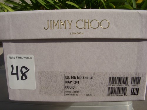 Jimmy Choo ELLISON 45 mm Napa pelle mules cuoio marrone chiaro da donna taglia 36, prezzo al pubblico consigliato $ 795 - Foto 21 di 24
