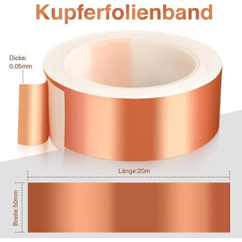 20m DIY Kupferband Selbstklebend Kupferband Gegen Schnecken Kupferfolie EMI FR - Picture 7 of 11