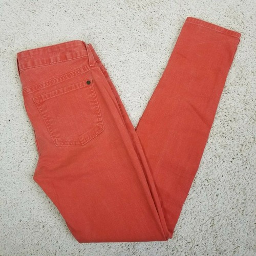 Vince Womens Size 26 Crop Skinny Ankle Jeans in Red Tomato Wash - Picture 8 of 8