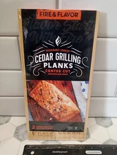 Fire & Flavor Cedar Grilling Planks, 11"X 5.5", 2 pack, GMP Certified, Reusable