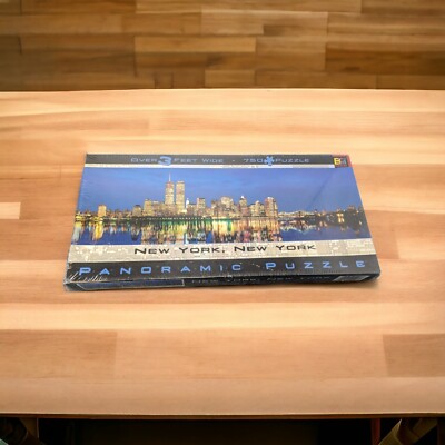 Vintage NOS New York Skyline Pre 911 Panoramic Puzzle 11X38”750 Pc